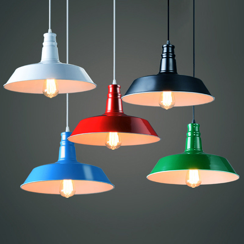 loft复古工业风铁艺吊灯创意饭店餐厅咖啡厅酒吧单头锅盖灯罩吊灯