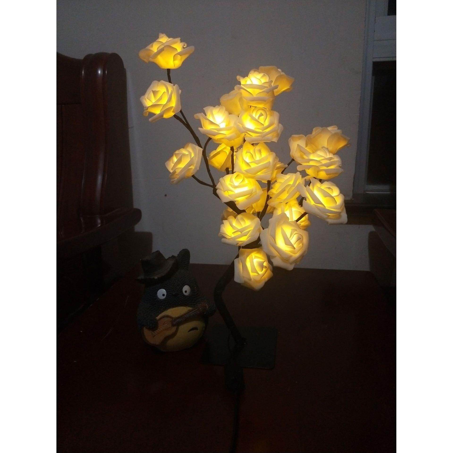 新款玫瑰花灯玫瑰花小树灯室内装饰灯大玫瑰花造型灯柜台灯小景树