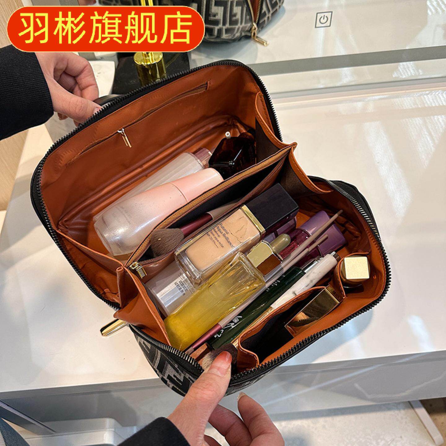 化妆包网红化妆包风琴枕头包旅行收纳袋洗漱包大容量化妆品收纳包