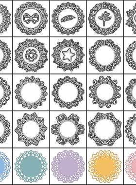 20款圆形花边框金属碳钢刀模DIY切割刀模跨境货源12月2022年新款