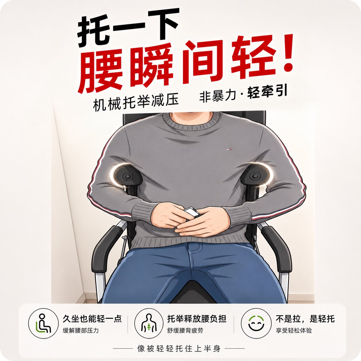久坐伴侣腰轻器久坐腰椎分压