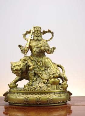 杨铜记 铜武财神 赵公明骑虎财神爷聚宝盆 龙虎玄坛爷古玩收藏