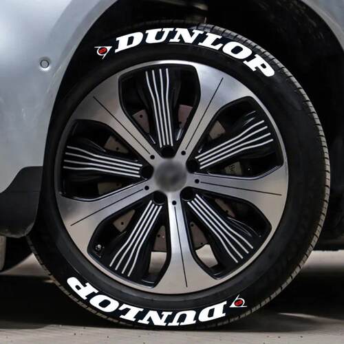 [DUNLOP]汽车轮胎字母贴纸 连体款式 字母带黑底轮胎贴纸 邓路