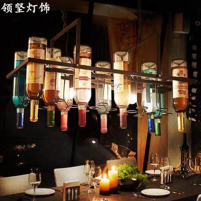 复古创意吊灯个性酒吧吧台餐厅咖啡厅北欧艺术吊灯酒瓶玻璃灯