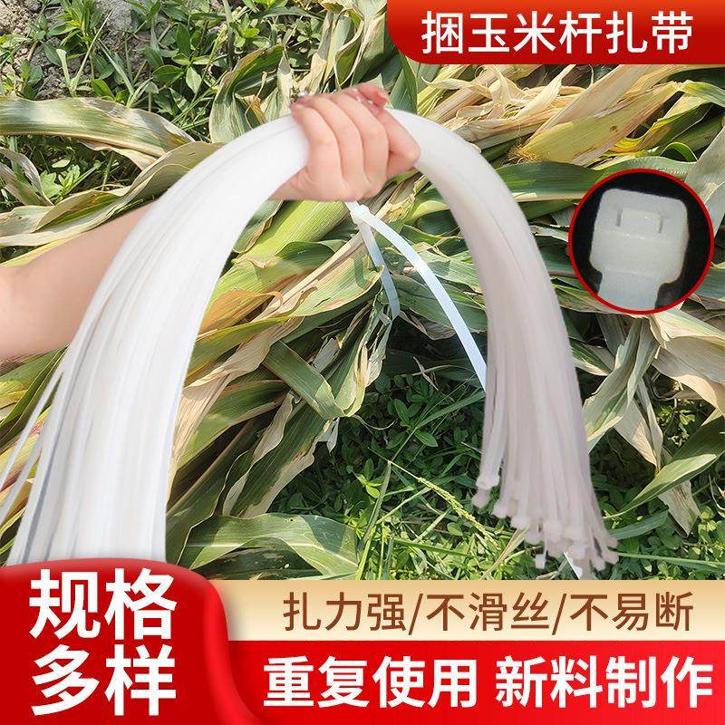 农用捆玉米杆活扣尼龙包装捆绑带可重复使用扎带大量自锁式