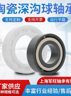 军旺轴承陶瓷深沟球轴承6300CE-6314CE氧化锆 氮化硅陶瓷轴承现货