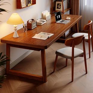 实木电脑桌书桌家用学习桌学生写字桌去客厅化大板桌双人长条桌子