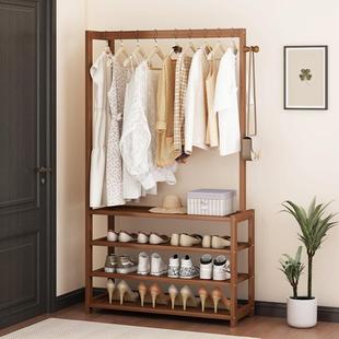 简易鞋 柜衣帽架多层置物架 架门口家用一体挂衣架多功能收纳鞋