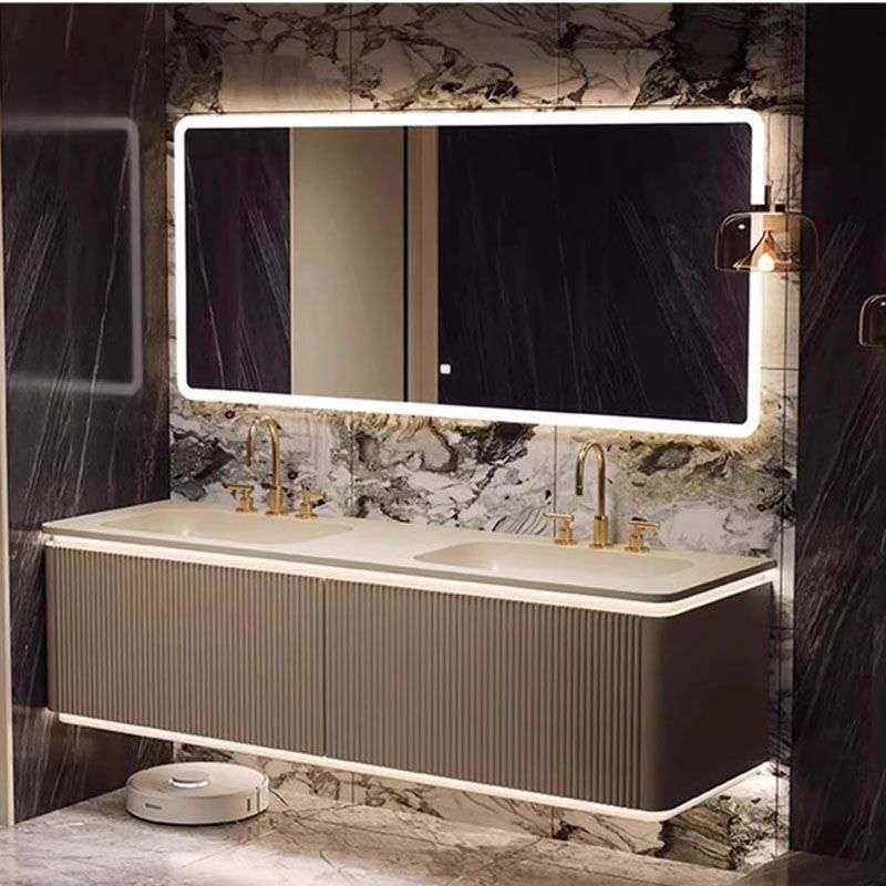 轻奢浴室柜橡木烤漆洗手台岩板热弯一体双盆洗脸卫生间智能洗漱台,3C数码配件,其它配件,淘宝优惠券,粉丝福利购,淘宝优惠卷