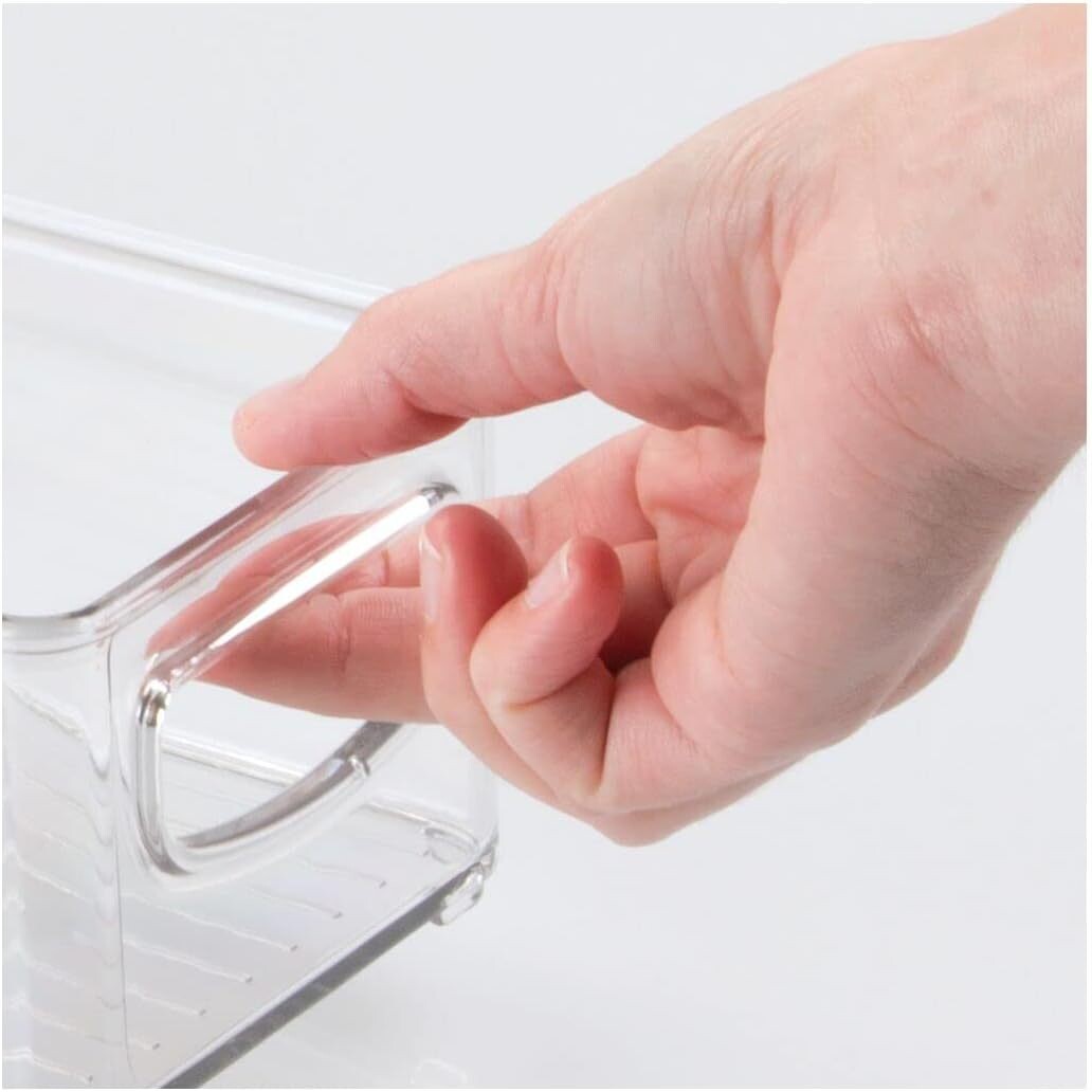 亚克力透明储物盒带手柄可收纳在橱柜壁橱收纳包展示盒