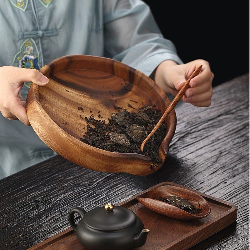 天然胡桃木分茶盘实木整块原木茶盘普洱茶饼撬茶盘开茶盒茶道配件