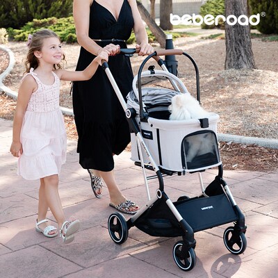 BebeRoad T3宠物推车轻便折叠可分离遛狗小型犬猫咪外出四轮减震