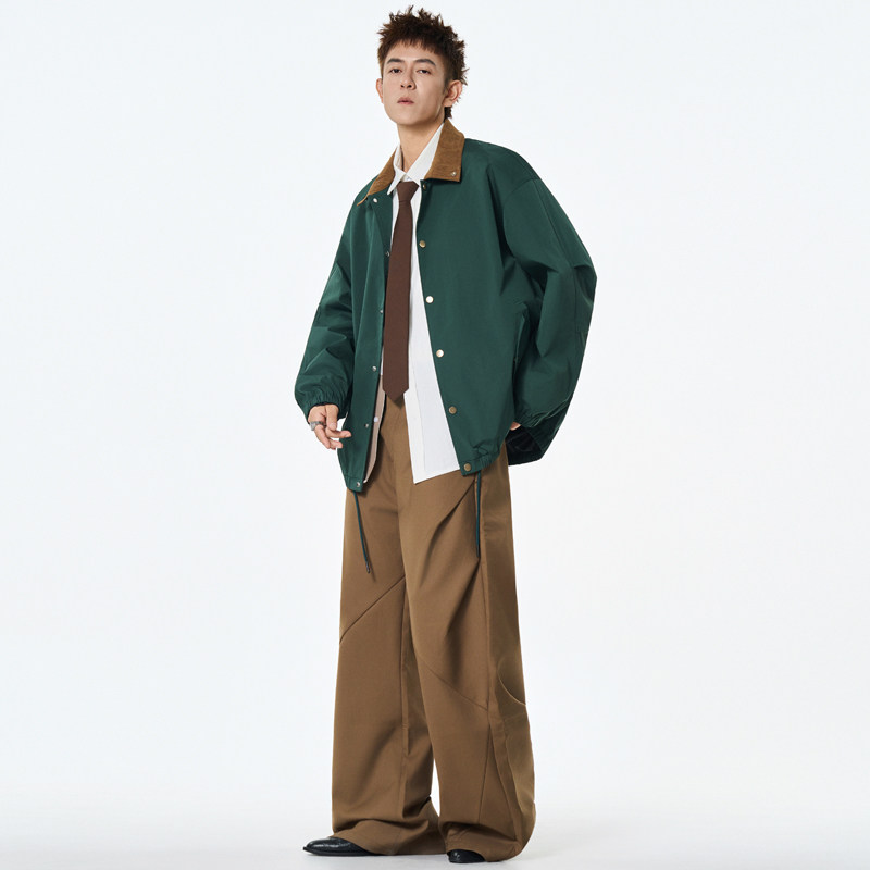 翻领夹克外套男女港风日系通勤防水防风户外冲锋衣帅简约纯色