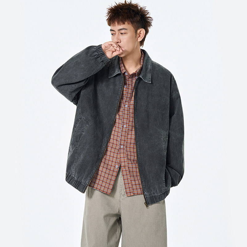 翻领夹克衬衫外套男日韩通勤防水港风户外雅痞帅机车情侣款夹克