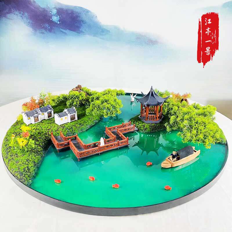酒店饭店大圆桌桌芯摆花餐桌中间摆件微缩景观圆形创意装饰花桌花