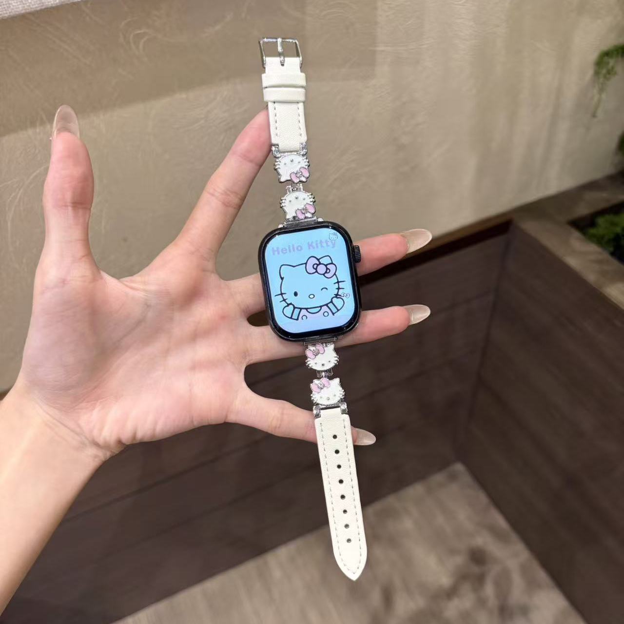 【不是手表】双KT猫皮质表带适配米小皓智能手表少女卡通装饰表带