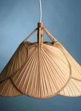 禅意茶室饭店日式民宿手工编织灯黑色竹丝灯笼餐厅吊灯铁丝吊灯