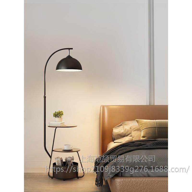 中古风客厅沙发角落地灯充电置物收纳一体茶几灯奶油风卧室氛围灯