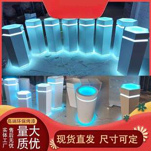 高档异形发光圆形方形六边形烤漆展厅展示台展柜商用展示柜中岛台