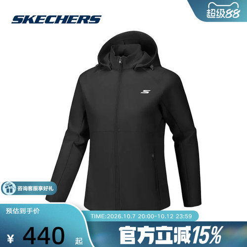 Skechers斯凯奇26新款女防风保暖舒适休闲梭织外套 P126W081/0018