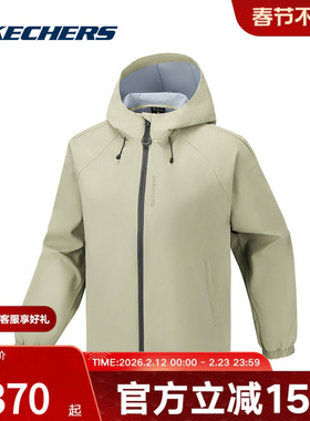 Skechers斯凯奇夹克春新款女子休闲运动服梭织外套 P126W002/00KV