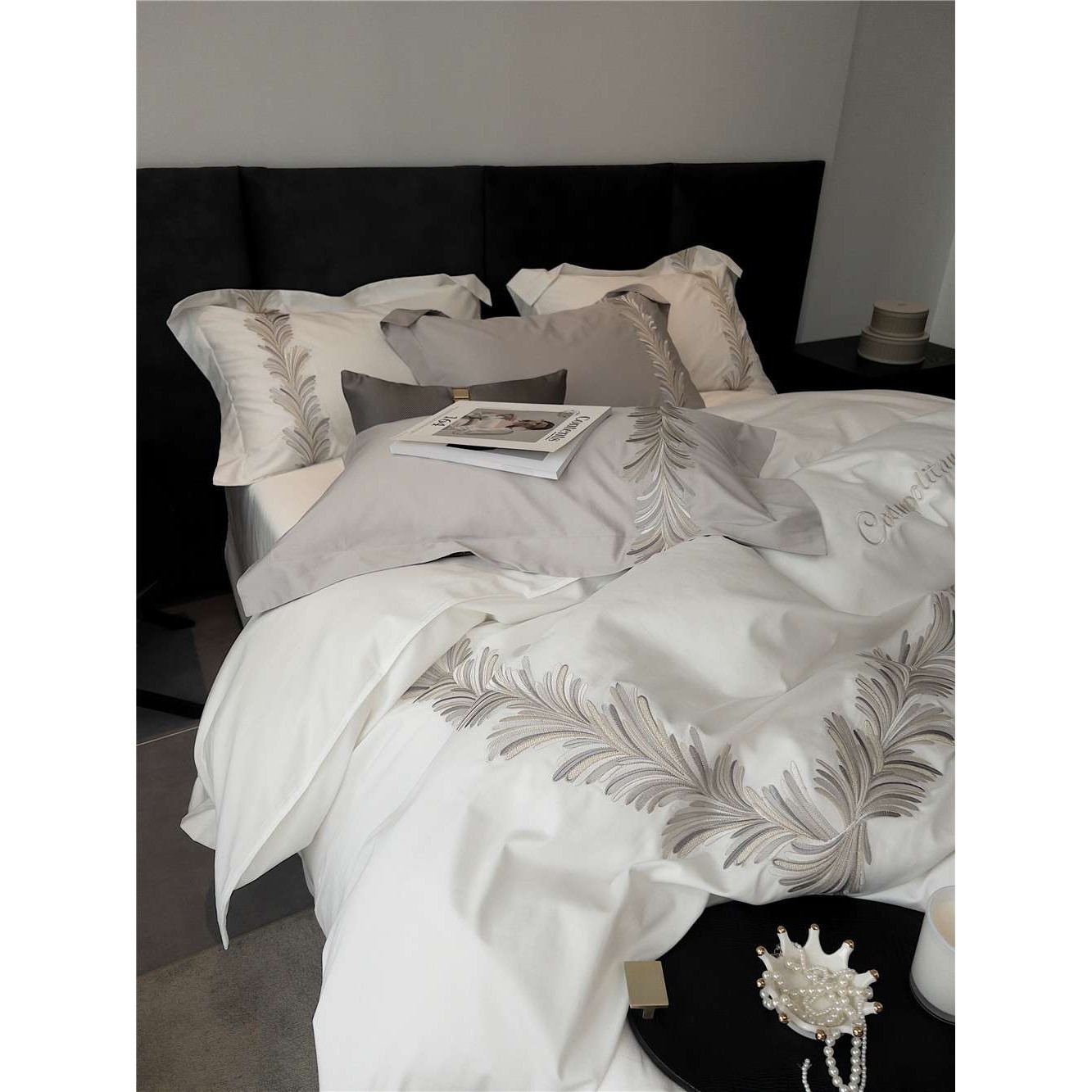 轻奢羽毛刺绣被套100支长绒棉四件套高档纯棉床单四季床上用品,3C数码配件,其它配件,淘宝优惠券,粉丝福利购,淘宝优惠卷