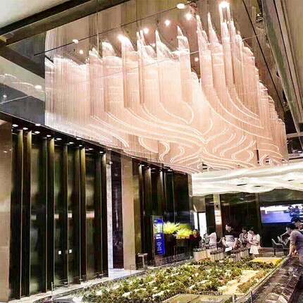 吸顶灯led长方形灯具简约售楼部沙盘KTV酒店工程灯豪华大型水晶灯