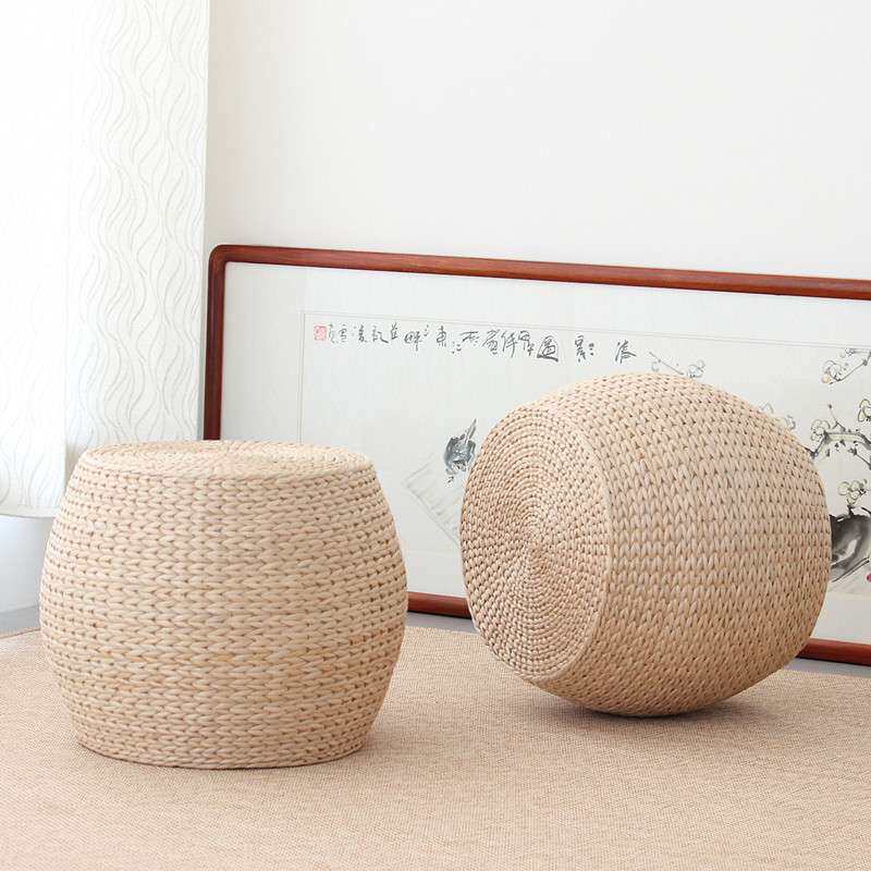 草编茶几田园蒲团坐垫 加厚榻榻米飘窗垫子 圆形凳子墩子