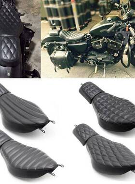 适用哈雷XL883 1200N X48改装前后坐垫2008-22年分体双人座垫皮座