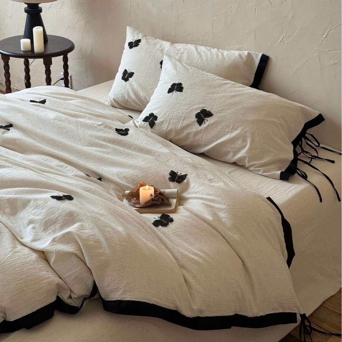 四季通用法式少女棉麻混纺四件套立体雪纺蝴蝶被套绑带款床上用品,3C数码配件,其它配件,淘宝优惠券,粉丝福利购,淘宝优惠卷