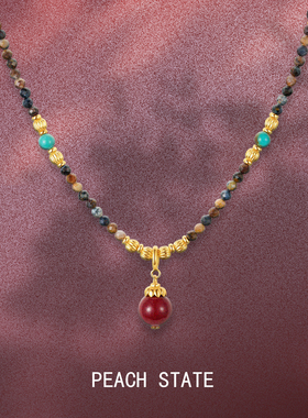 PEACHSTATE天然石串珠项链