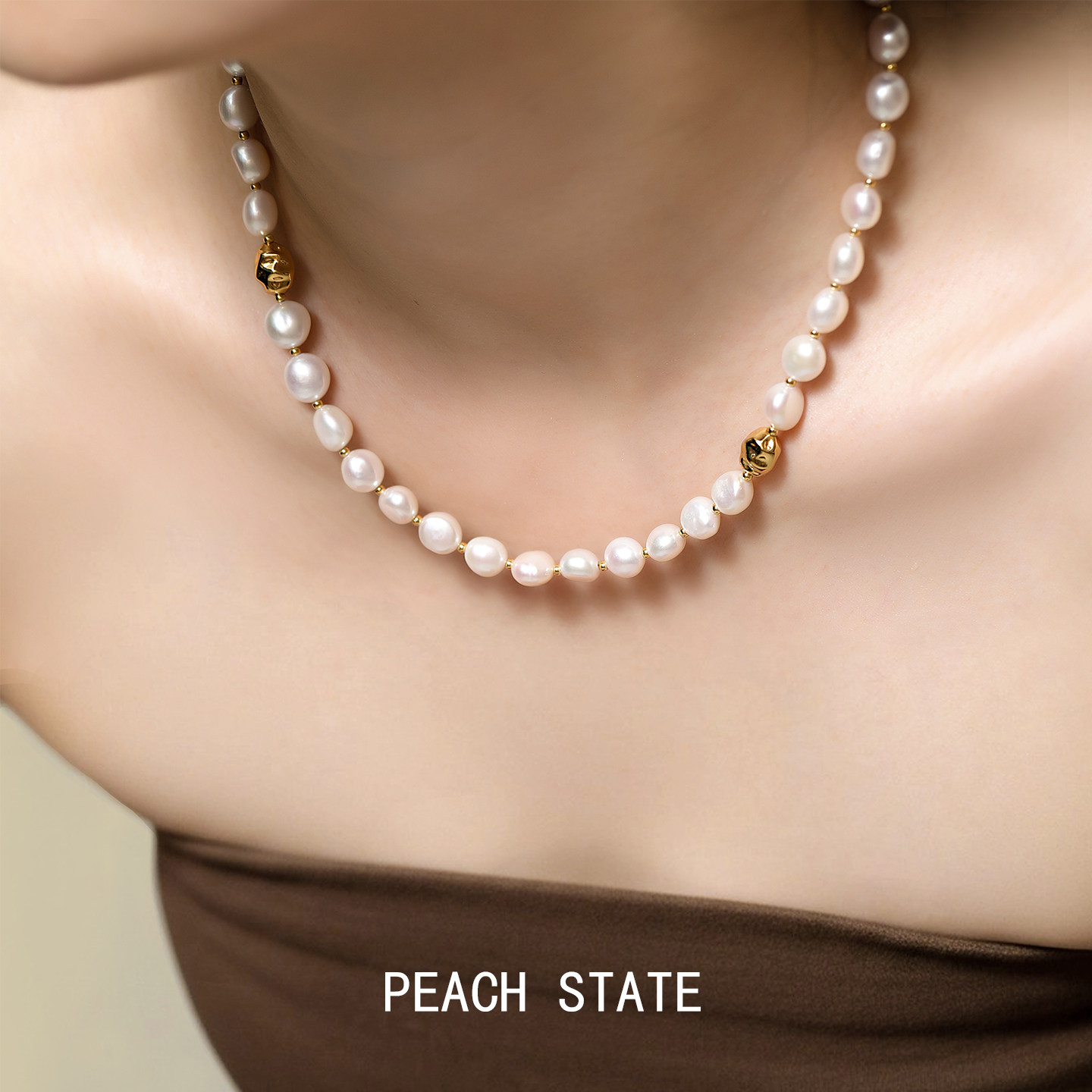 PEACHSTATE法式高级感珍珠项链