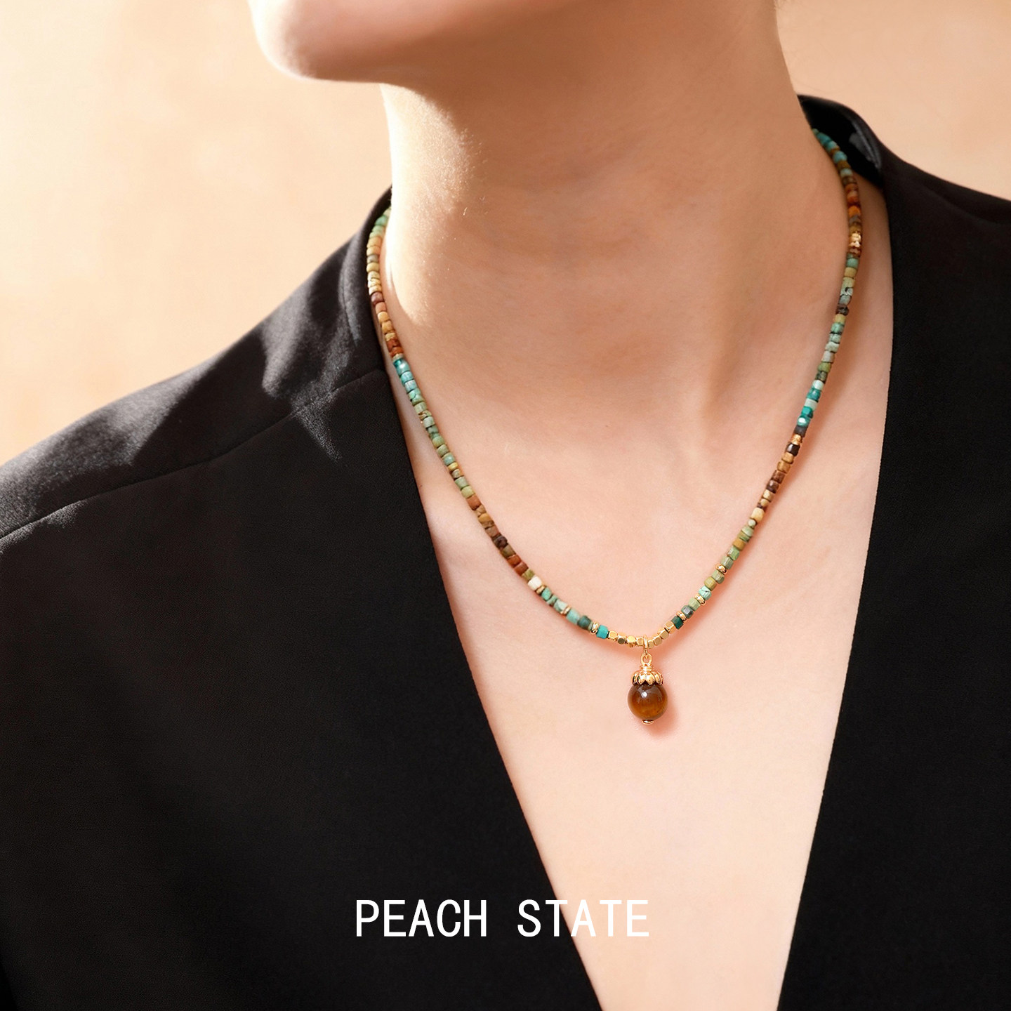 PEACHSTATE天然石串珠项链