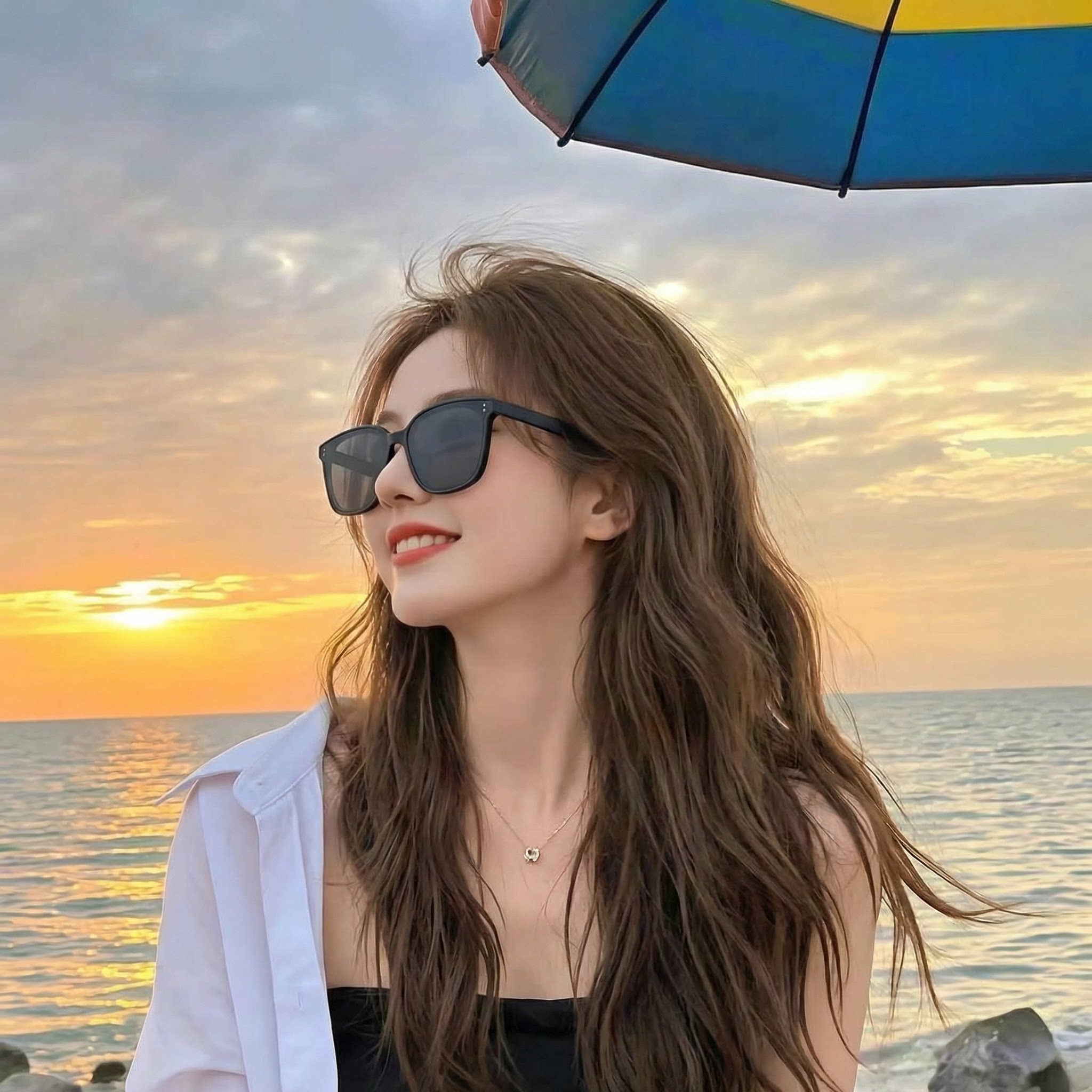 [送丝巾]MOSHYE墨上影复古大框防紫外线太阳镜男女款黑超防晒墨镜