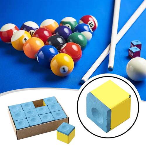 12Pack Pool Cue Chalk Cubes Table Billiards Stick Bulk Suppl