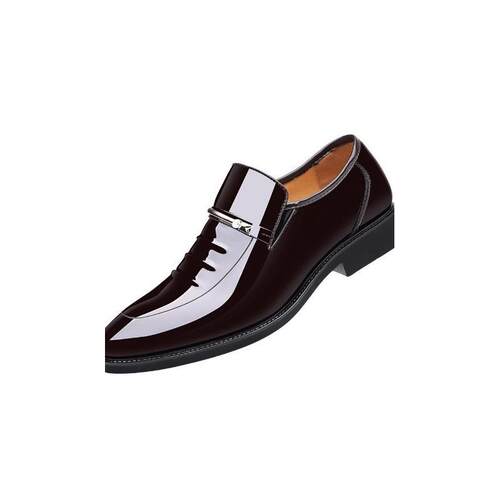 Mens Dress Shoes 秋冬新款男士尖头套脚低帮正装皮鞋