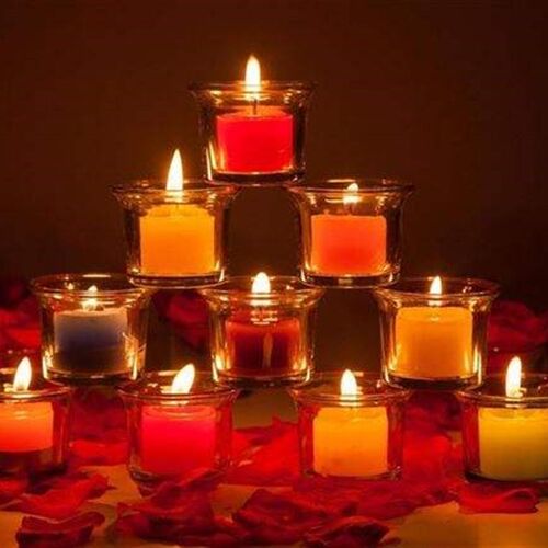Romantic glass scented candles Propose candlelight dinner