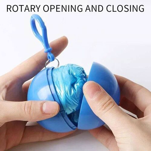 New Portable Disposable Raincoat Keychain Compression Ball P
