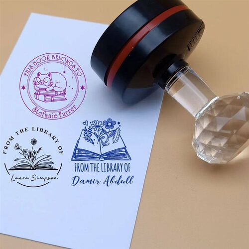 Custom Book Stamp Personalized Custom Name Stamp Self Inking