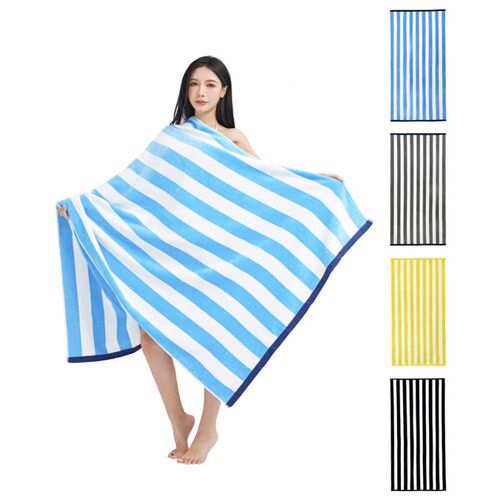 Large bath towel double-sided yarn-dyed cut velvet terry den