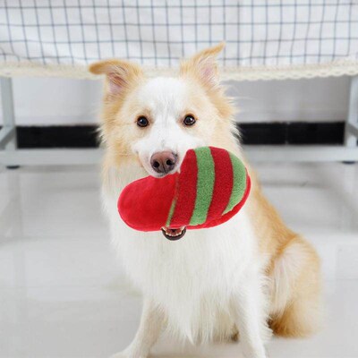 Pet Toys Squeaker Plush Slipper Shaped Puppy Dog Sound Chew