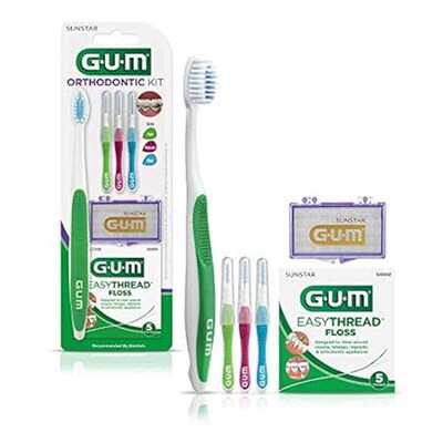 GUM Orthodontic Kit  Features Orthodontic Toothbrush, 3