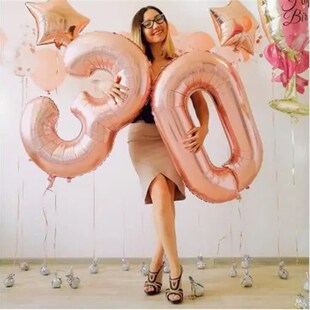 2pcs 32 Or 40 inch Happy 30 Birthday Foil Balloons pink blue