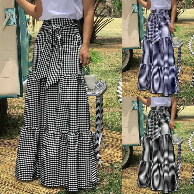 Women Long Maxi Skirts Celmia 2022 Autumn Vintage High-Waist图片