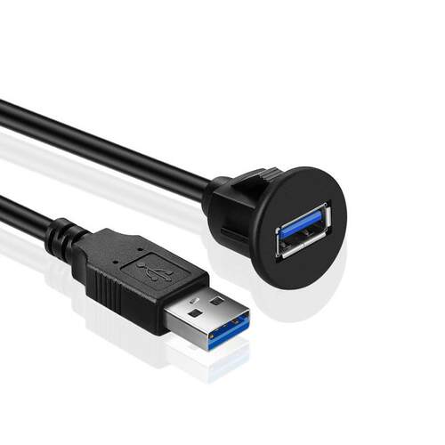 USB 3.0 Panel Flush Mount Extension Cable with Buckle for Ca