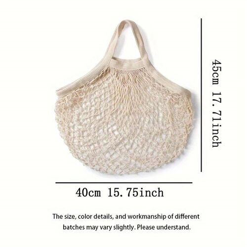 1Pc Reusable Cotton Mesh Bag Shopping String Fishnet Net Tur