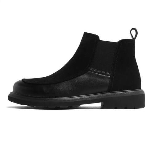 Casual Leather Chelsea Shoes Mid-top Men Trendy Martin Boots