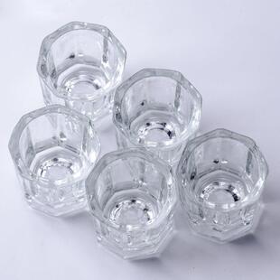 Crystal Glass Powder Liquid Nail Cup Dappen Dish Lid Bowl Cu