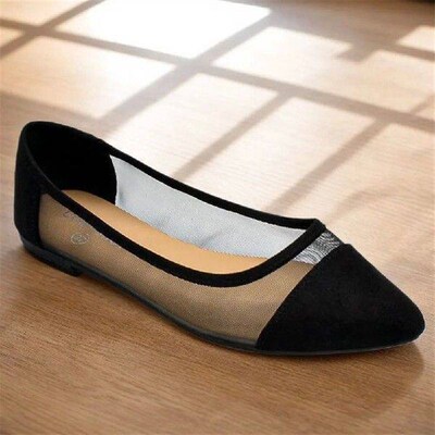 Women Ballet Flats Pointed Toe Slip on Flat Shoes Mesh