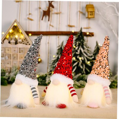 30cm Christmas Doll Elf Gnome with Led Light Christmas Decor